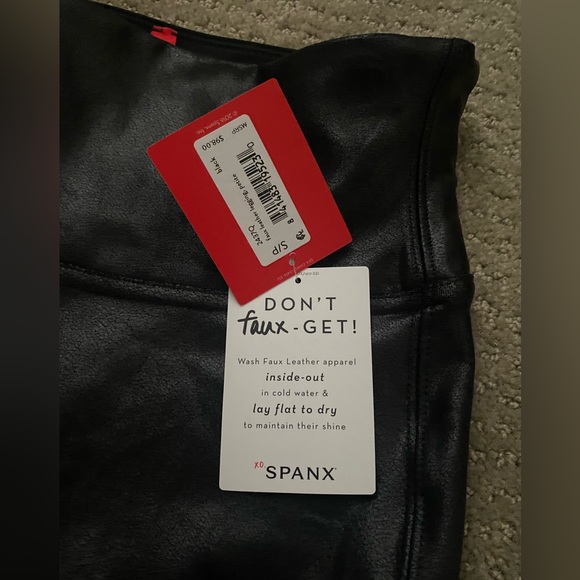 Spanx Black Faux Leather Pants Small Petite - Picture 3 of 4
